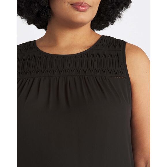 Daniel Rainn Odela Mixed Material Top Black 2XL - Picture 3 of 9